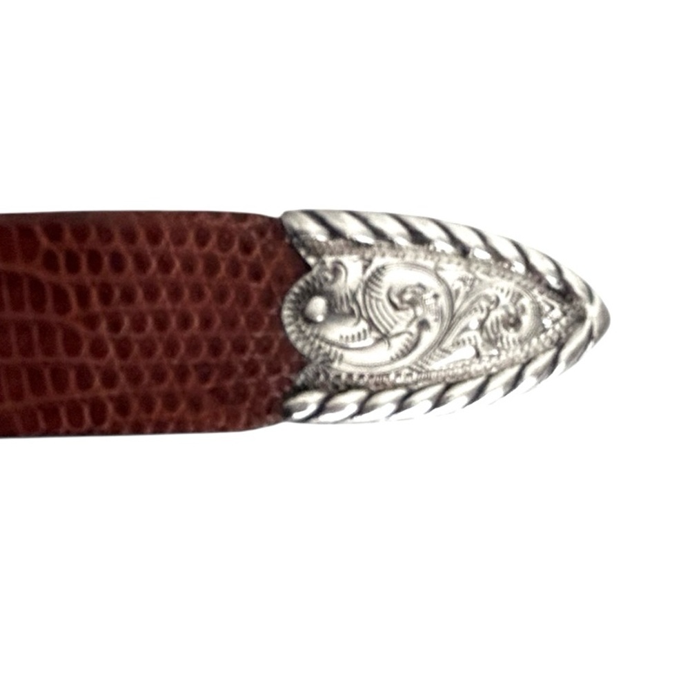 R. Schaezlein Vintage Lizard Belt Sterling Silver Buckle Size 40 - Picture 7 of 11